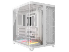 Corsair AIR 5400 LX-R RGB iCUE LINK Triple Chamber Mid-Tower PC Case-White with