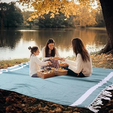 Large Picnic Blanket Giant 82'' x 90'', Teal 