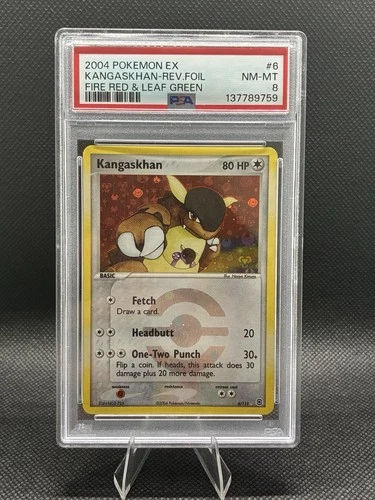 2004 POKEMON EX FIRE RED & LEAF GREEN #6 KANGASKHAN-REVERSE FOIL PSA 8