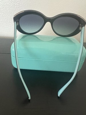 Tiffany & Co. Black Frame Sunglasses with Turquoise Temples Havana blue cat eyes Tiffany & Co. Women main image 3