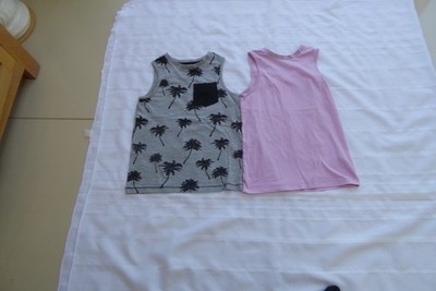 2er SET MÄDCHEN ÄRMELLOSES T-SHIRTS TRÄGERTOP ALTER 6 BIS 7 JAHRE