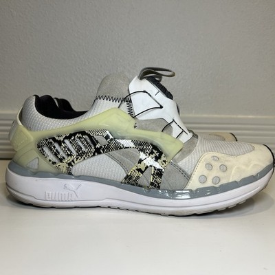 Women's Puma Disc Blaze Nude Shoe White Soft Gray Size 10.5 Snakeskin