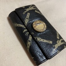 Longchamp Women Wallet Leather Key Case Black/Gold Limited Edition VHTF Elegant