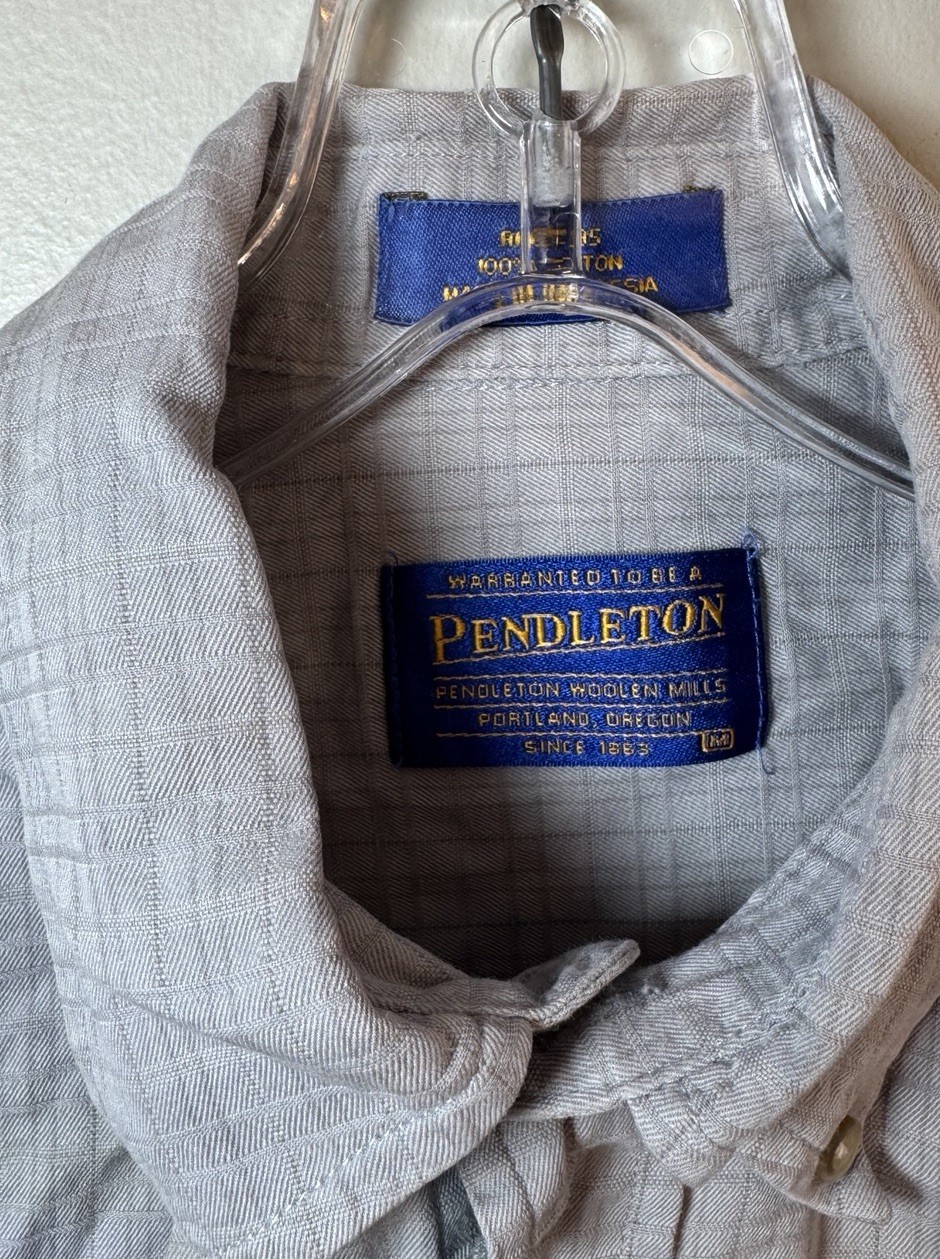 Pendleton Button Down Polo Men’s Medium Gray Shor… - image 2