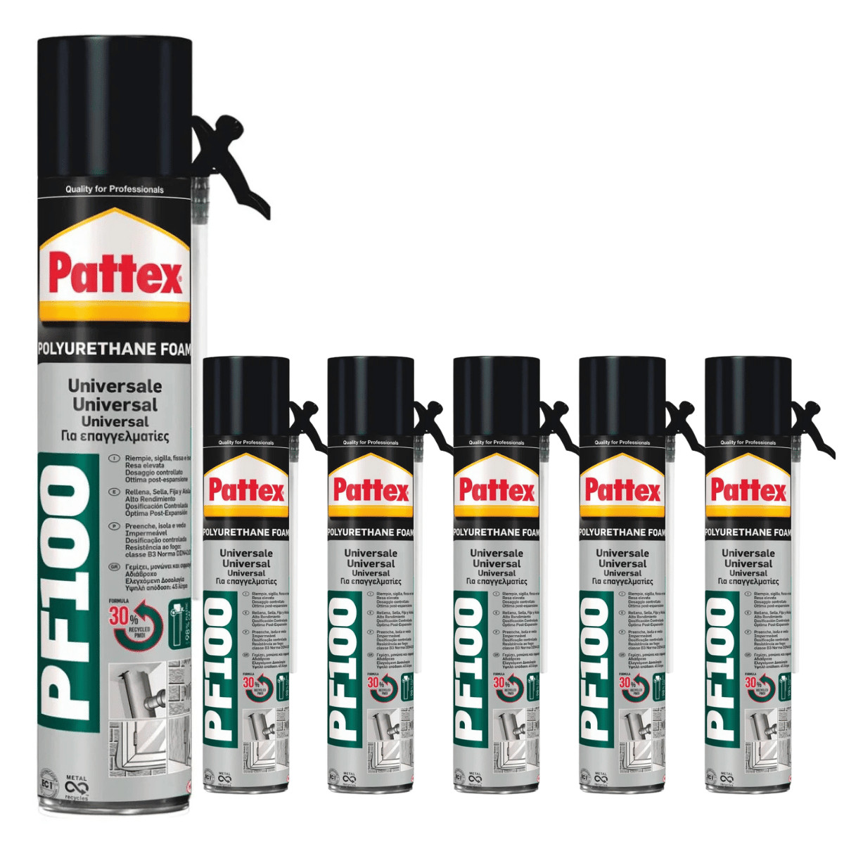 Espuma de poliuretano PF100 espuma de construcción espuma de PU 6 x 500 ml de Henkel