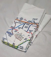 2 x New London Underground Map Tea Towels Microfibre Absorbant Kitchen Home UK