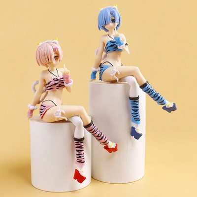 Anime Girl PVC Figure Leopard Bikini Sitting Pose Collectible Model Toy
