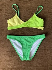 Zara Swimsuit 2 Piece 9-10 Years Green Bikini Top Girl's