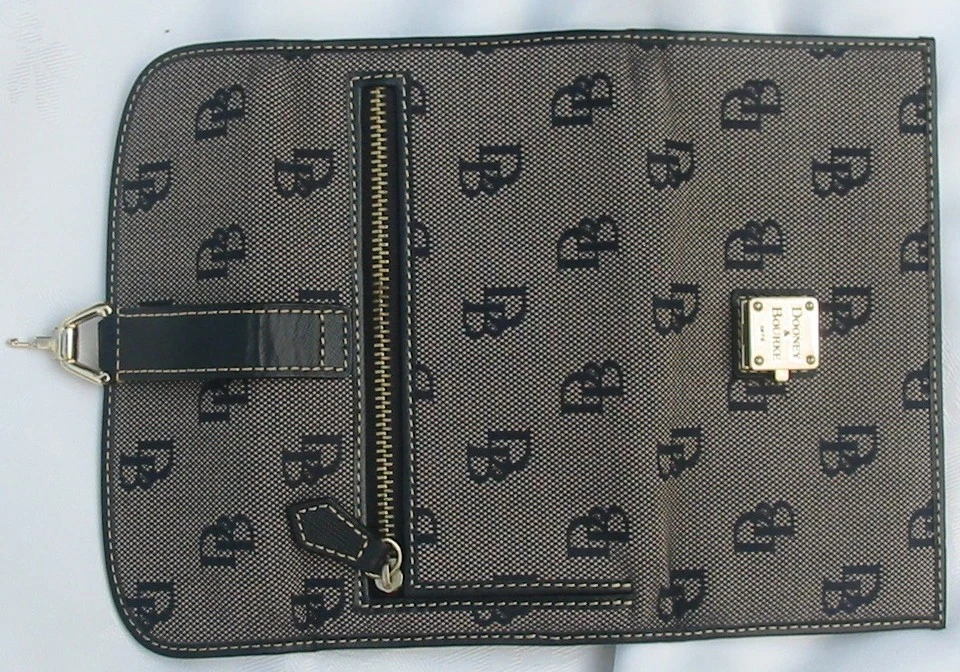 Cartera de Lona Dooney & Bourke Signature 1975 De Colección Gris Negra Nylon Imitación Cuero Foto 4 de 4