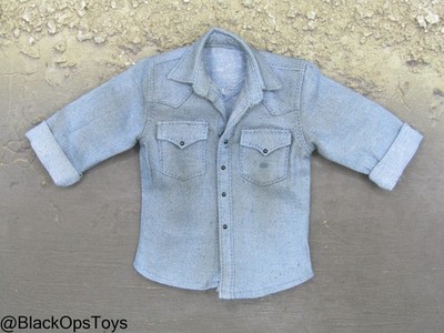 1/6 Scale Toy Zombie Killer - Blue Denim Like Button Up Shirt
