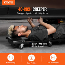 VEVOR Mechanic Garage Creeper, 40-Inch, 300 lbs Capacity Automotive Rolling Cree