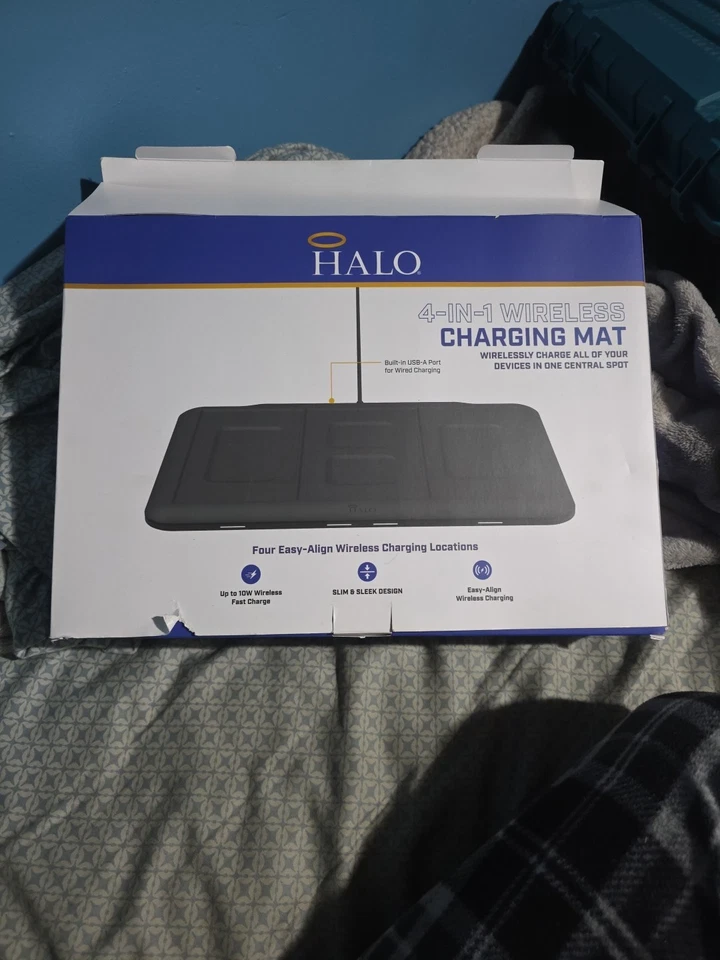 Halo 4 In 1 Wireless Charging Mat Black with Box Tested Working Great Condition - Image 3 of 4