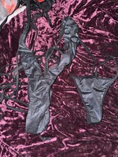 Black Sparkly Sling back One Piece Stripper Outfit