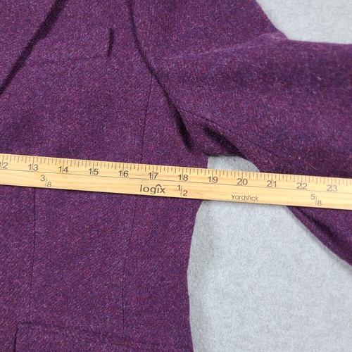 Talbots Wool Blazer Purple Speckled Duck Lining Button Down Suit Jacket Size 8 - Picture 11 of 14