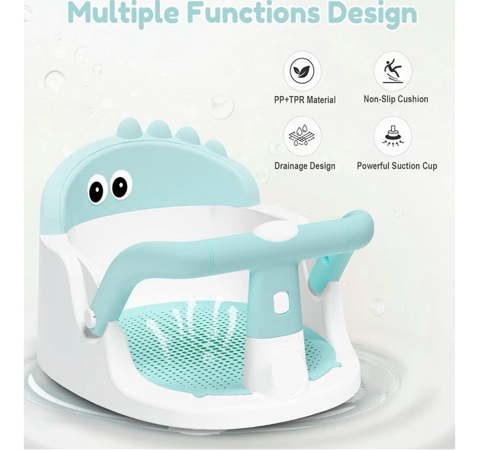 Asiento de baño de bebé para bebés 6+ meses sentado, silla antideslizante con ventosa Foto 3 de 4
