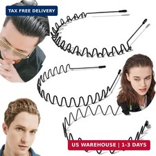3-Pack Metal Headbands for Men  Women - Zig Zag  Wavy  Wide teeth Hair Bands