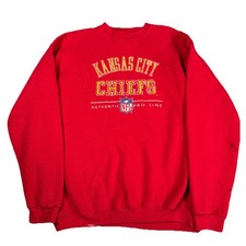 Vintage NFL Size XL Pro Line Authentic Kansas City Chiefs Red Sweatshirt KC 80s