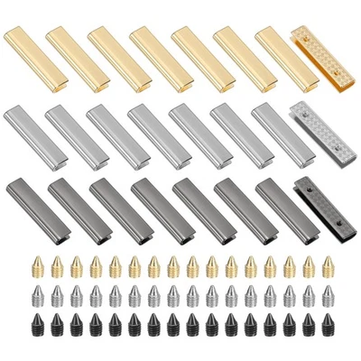 24Pcs Embouts de Ceinture avec Vis, 0.24" Or Clair, Chrome, Noir pour Ceinture - Photo 1/4