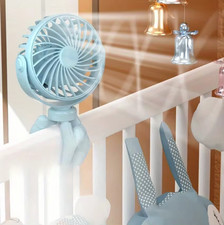 USB Rechargeable Clip On Mini Fan 360 Rotating Portable Stroller Desk
