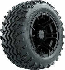 Gtw 10 Spyder Matte Black Golf Cart Wheels 18x9.5 Rogue All Terrain Tires 4