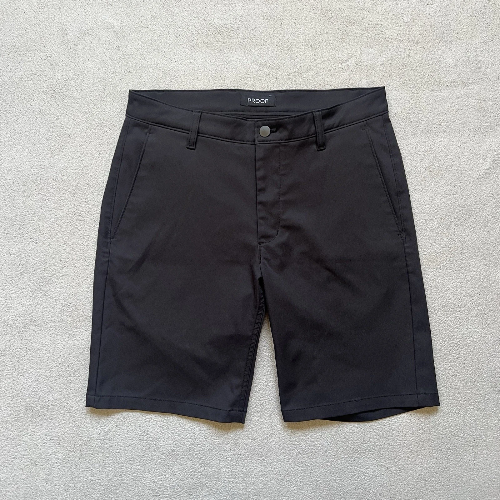Proof Shorts Mens 30 Black Stretch Athletic Sport Tech Chino Performance
