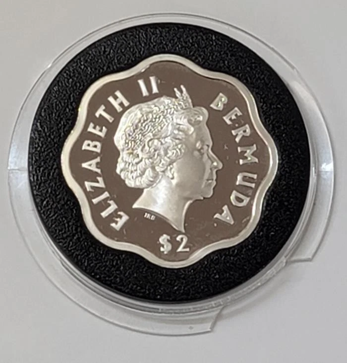 $2 Millennium 1999/2000(ND) Bermuda Ag Proof with gold - Image 3 of 3