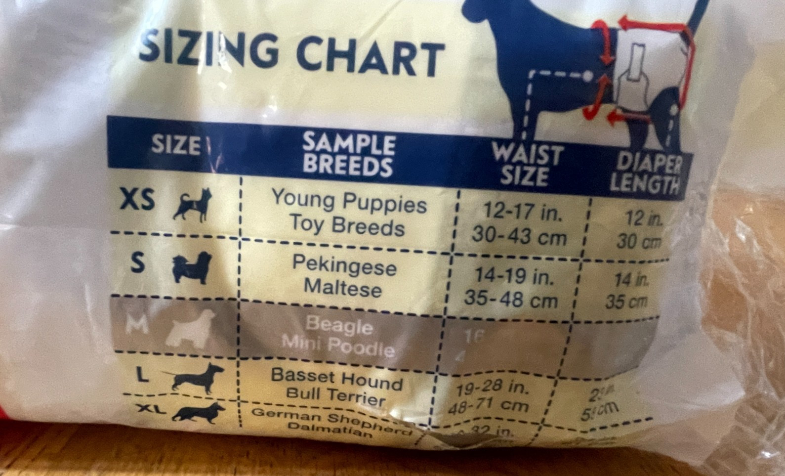 Paw Inspired 27/32ct Disposable Dog Diapers Medium Waist 16"-21" (Open Package)