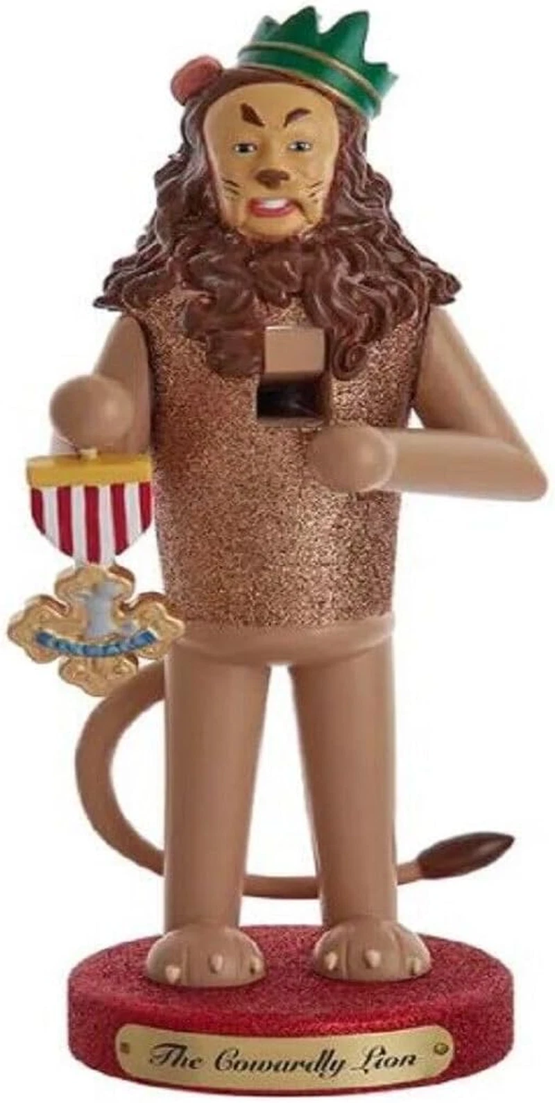 Kurt Adler 10-Inch Cowardly Lion Nutcracker, Brown