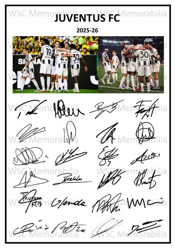11778. Juventus Signed Team Sheets (A4 Prints) CHOOSE A SEASON 2023-26
