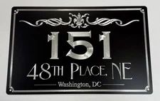 Engraved Personalized Custom House Home Number Street Address Metal Sign 15x9.5