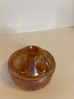 21/2 "depression glass irridescent carnival marigold 7 hole flower frog footed