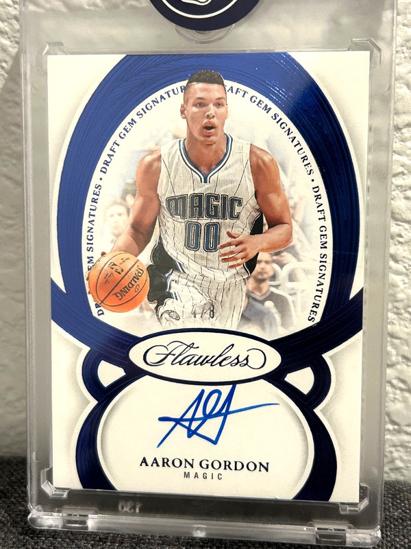 2024-25 Panini Flawless Aaron Gordon On-Card Auto /8 Blue Magic DGS-AGM SP