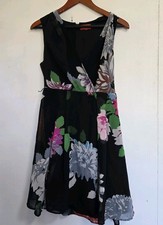 Kirna Zabete Target Dress Womens  8 Black Dark Floral Boho Festival Cottagecore