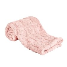 Fleece Baby Blanket Heart Checkered Blanket, Ultra Soft 30"x40" 01 Light Pink