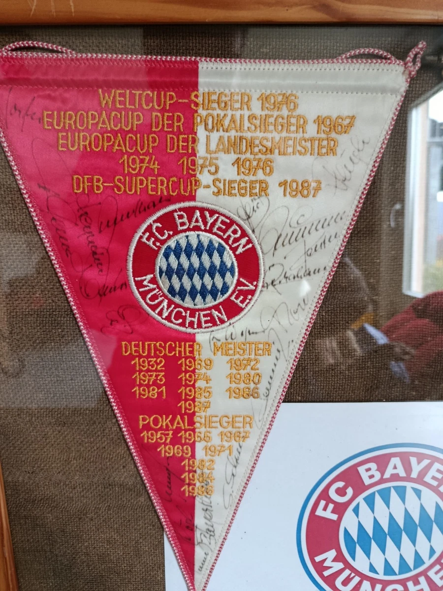 Rarität FC Bayern München Großer Wimpel 27x42cm
