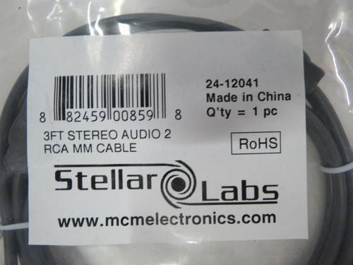 Audio / Video Cable Assembly, RCA/Phono Plugs (2) 12 ft, 3.7 m by STELLAR LABS - Picture 2 of 6