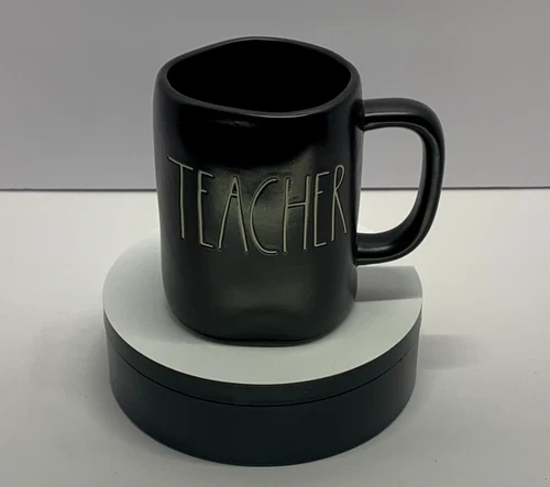 Rae Dunn Mug TEACHER Black Matte Ceramic Artisan Collective by Magenta