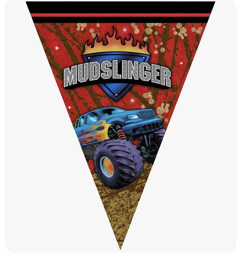 12’ pies Mudslinger Monster Truck suministros de fiesta bandera pancarta decoraciones Foto 2 de 2