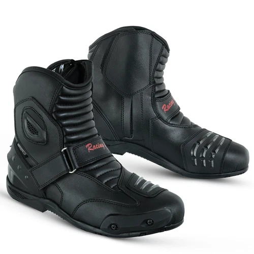 Mens Motorcycle Leather Sneakers Motorbike Boots Waterproof Shoes CE Armoured UK