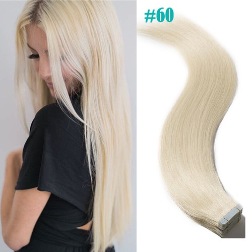 Thick BodyWave Russian Tape In Real Human Hair Extensions Skin Weft Blonde 20pcs - Picture 19 of 42