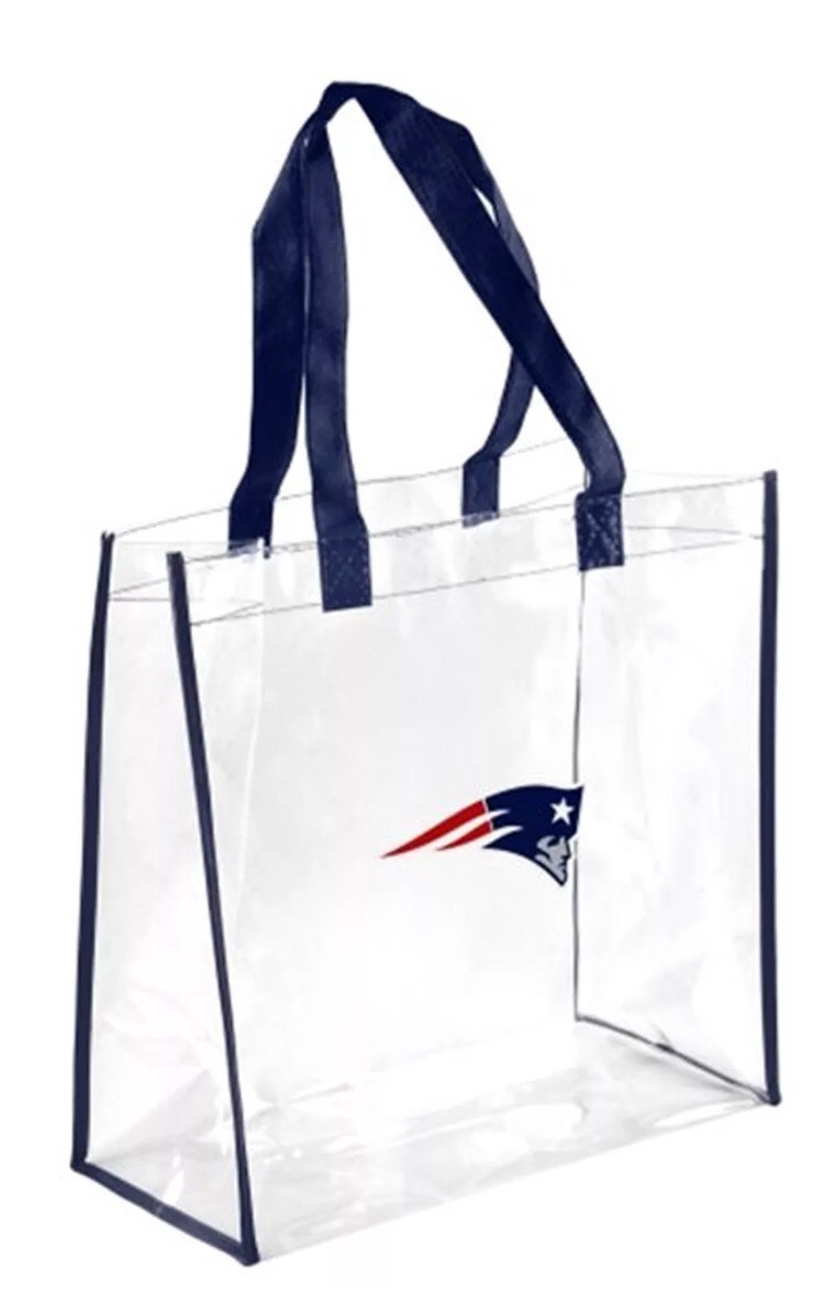 New England Patriots Clear Reusable Plastic Pvc Tote Bag -see