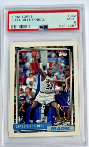 Shaquille O'Neal 1992-93 Topps #362 NBA Draft Pick Rookie Card PSA 9 NM-MT Magic