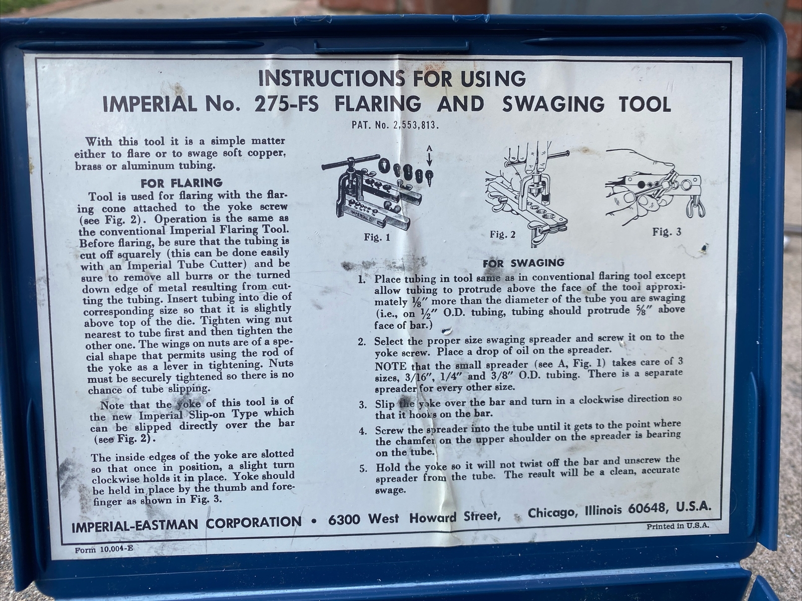 Imperial Eastman No. 275FS Flaring And Swaging Tool Made In USA eBay