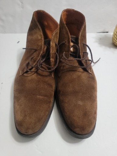 Vintage Van Lier Suede Leather Mens Shoes M Brown