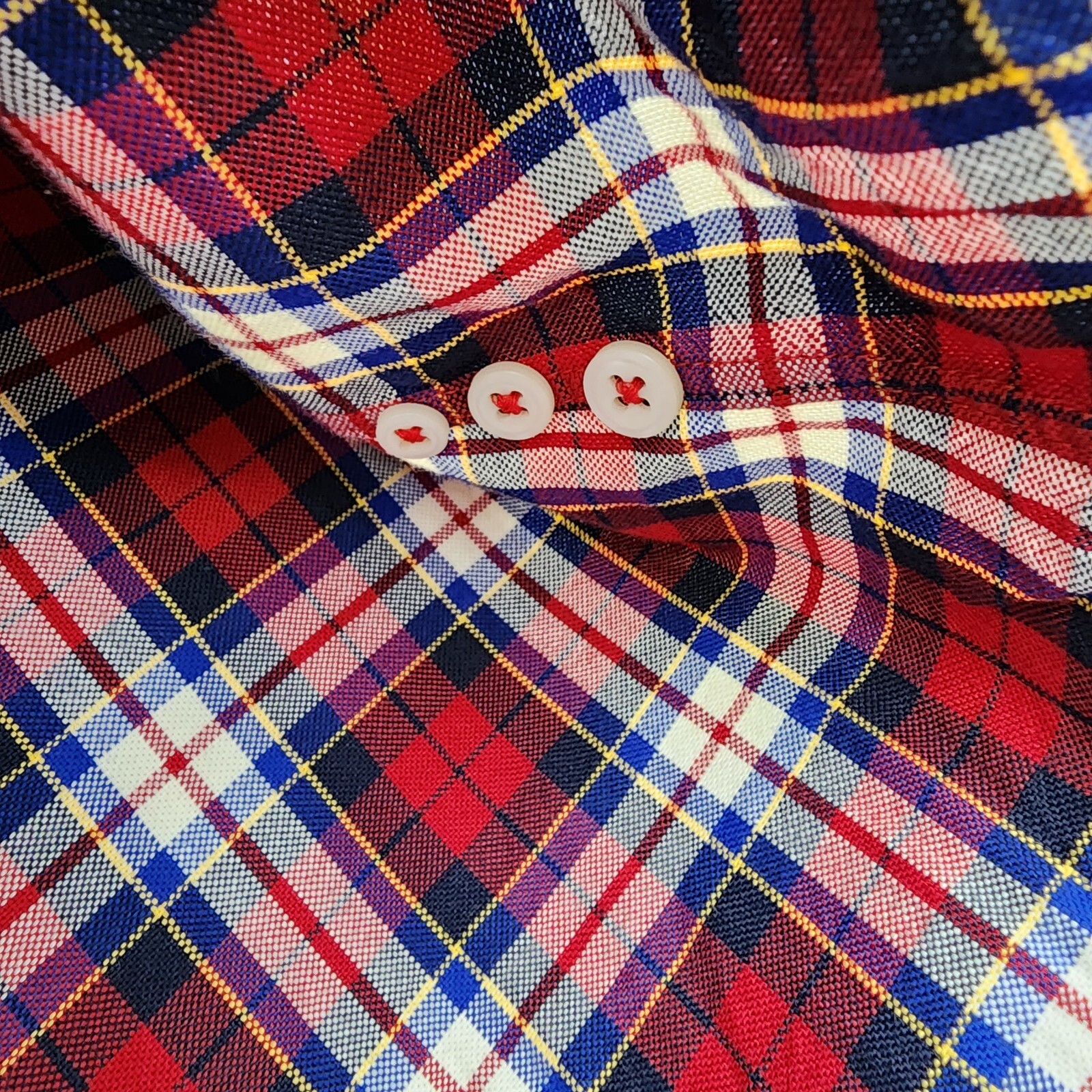 Ralph Lauren Button Up Shirt Mens XL Long Sleeve Red Blue Plaid Navy Pony Cotton thumbnail 8