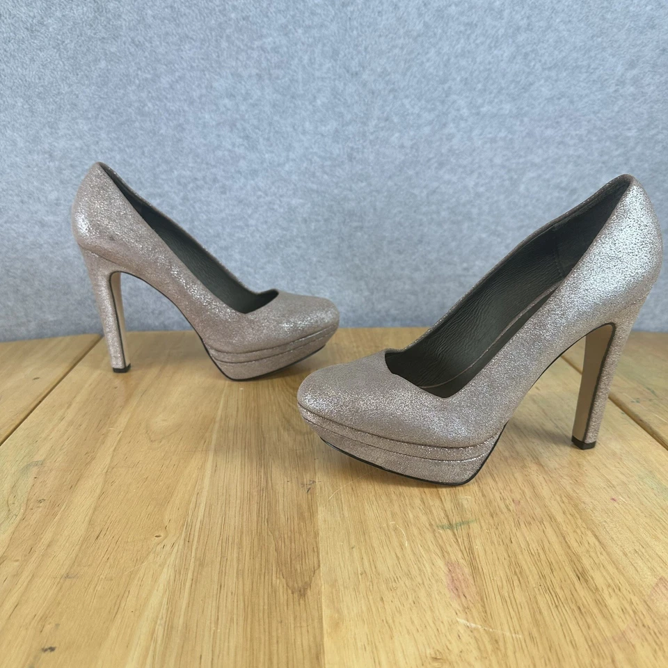 DIESEL Womens High Heels Sparkle Metallic Pink Slip On Career Pump Shoes US 7 38 - Image 2 of 4