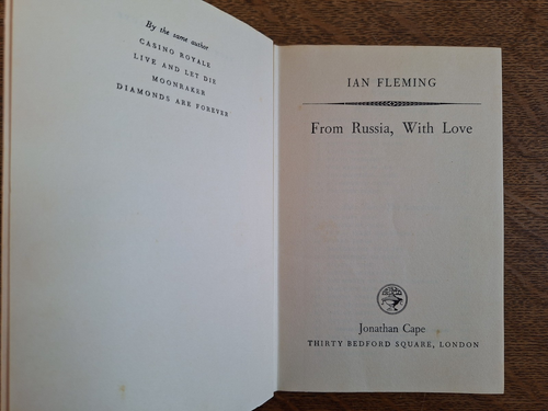 1957 From Russia With Love, Ian Fleming. 1st edition, 1st impression. No D/J - Picture 2 of 5