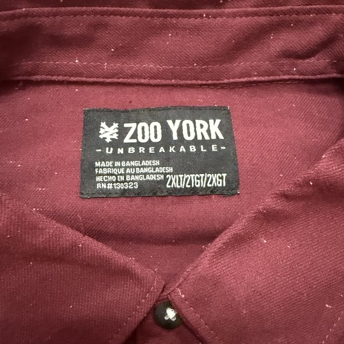 NWT Zoo York Shirt Mens 2XLT Red Merlot True Flex Long Sleeve Street Hip Hop Y2K - Picture 8 of 11