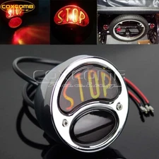 Vintage Brake Stop Tail Light Red Lens Lamp for Bobber Chopper Cafe Racer Custom