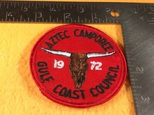 F2-6 BOY SCOUTS OF AMERICA PATCH - 1972 AZTEC CAMPOREE GULF COAST COUNCIL
